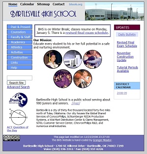 BHS Website in 2006-2008
