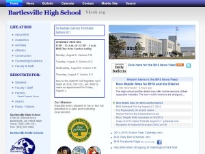 The high school's homepage