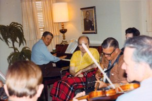 Bob Wills at the jam session before his final recording session with the Texas Playboys