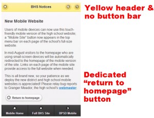 BHS Mobile alert page