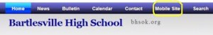 The high school site header bar also got a new mobile link