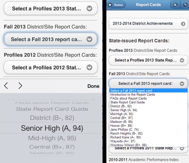 Form select menus render differently on iPhones versus iPads