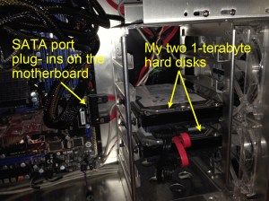 My hard disks before the new drive was installed