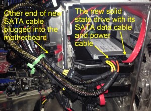 The new drive installed in my computer