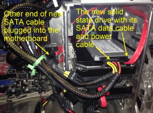 The new drive installed in my computer