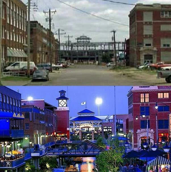 Bricktown in 1990s and 2023