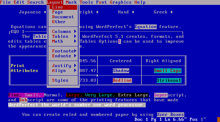 WordPerfect 5.1 for DOS