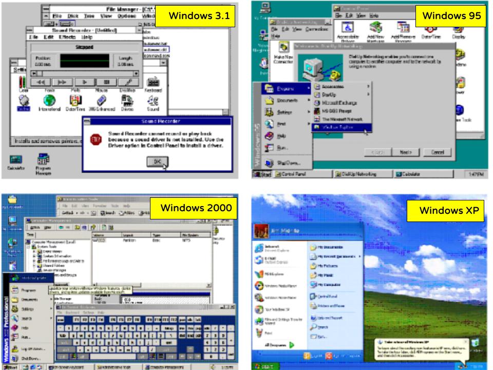 Windows 3.1, 95, 2000, XP