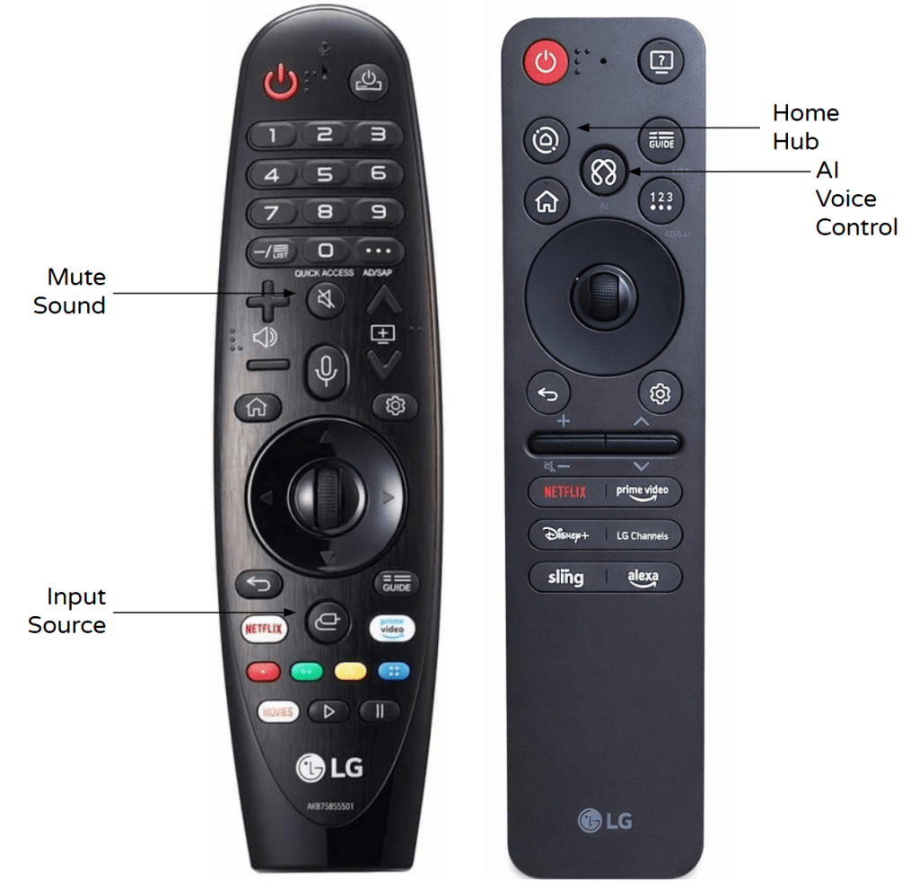 2017 and 2025 Magic Remotes LG OLED televisions