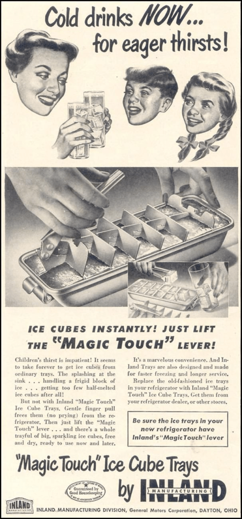 Magic Touch ice cube trays advertisement