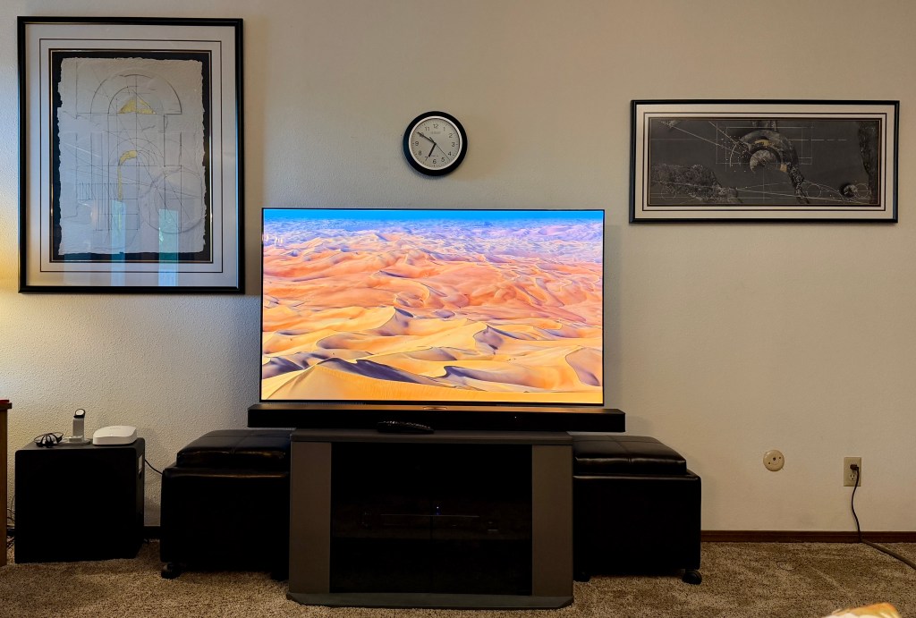 2025 OLED TV showing screensaver