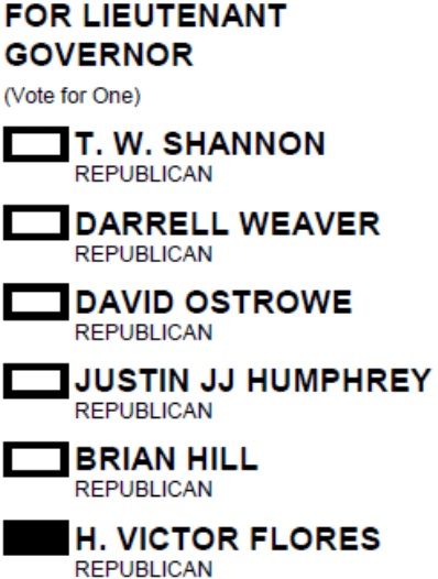 Lieutenant Governor ballot