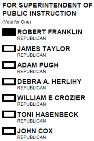 State Superintendent ballot