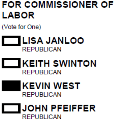Labor Commissioner ballot