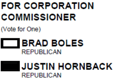 Corporation Commission ballot