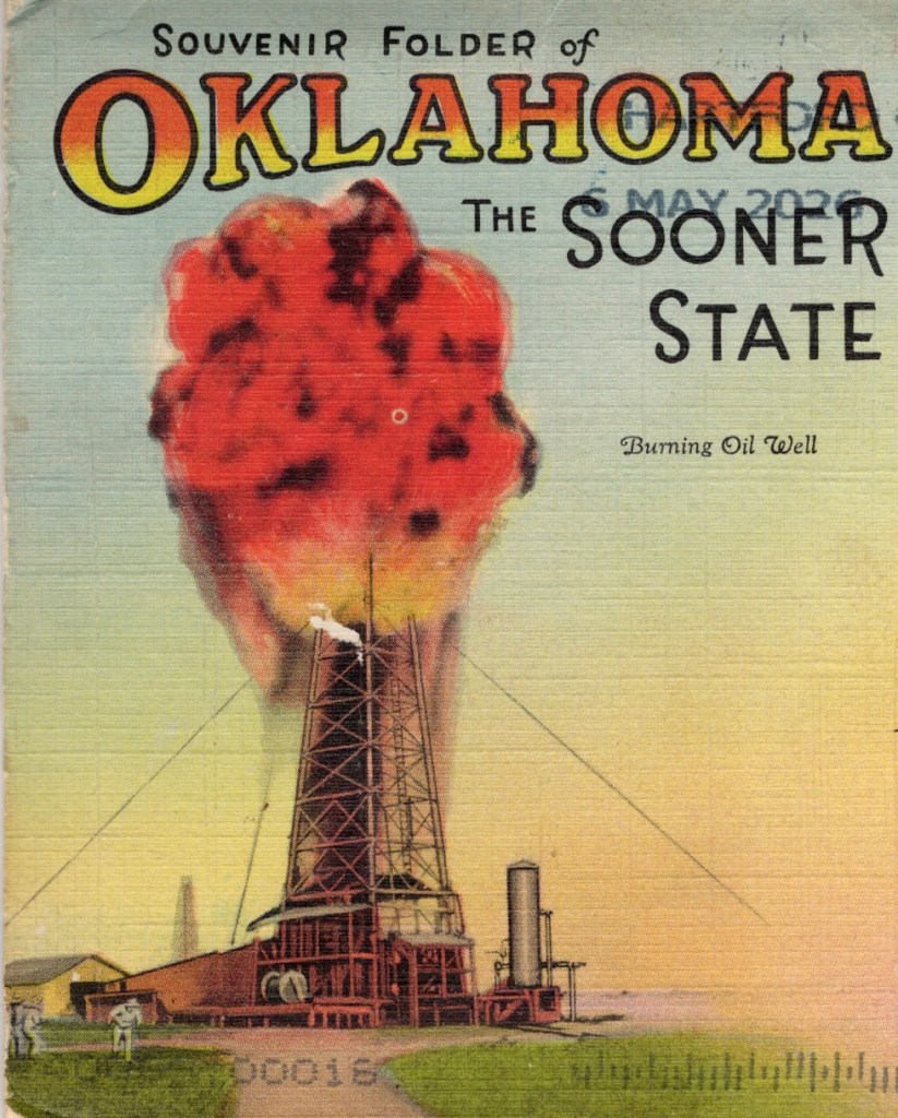 Oil Well Fire Postcard Image