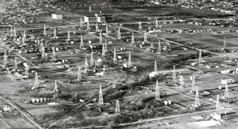 Oil wells around state capitol