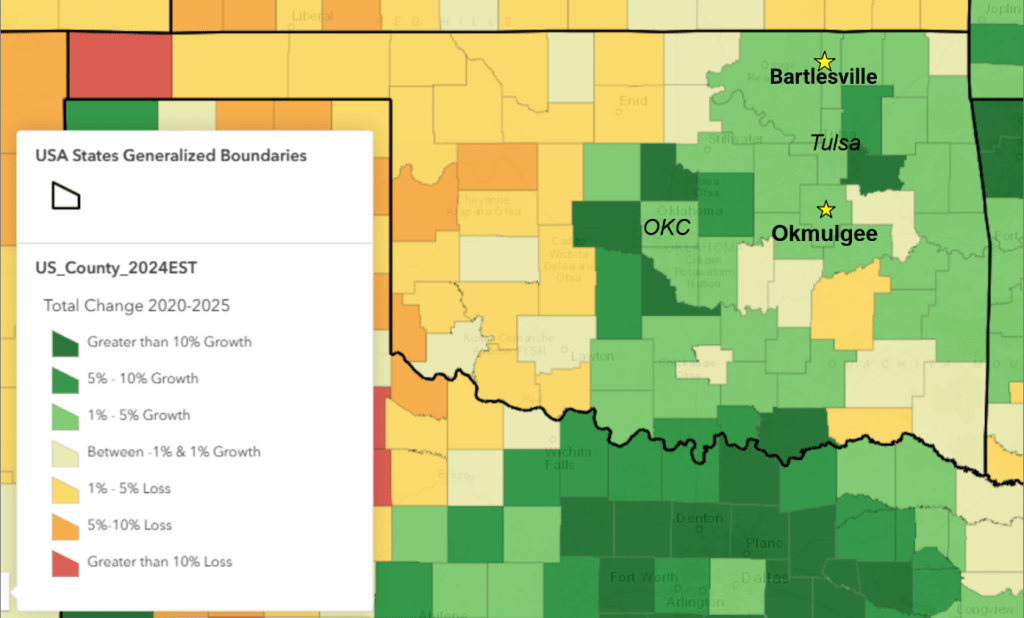 Population growth map