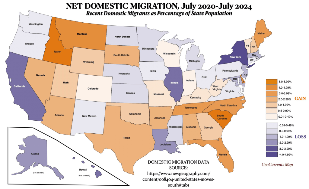 Domestic migration map