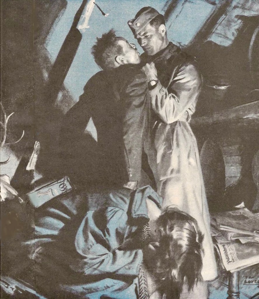 Unidentified wartime illustration by Tom Lovell