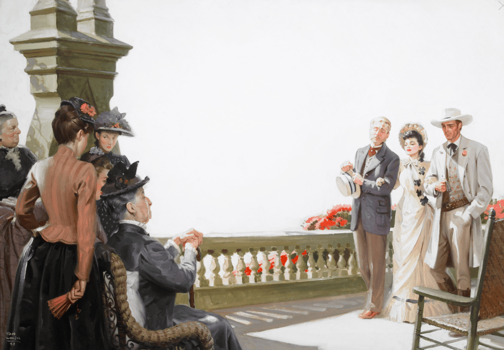 Saratoga Trunk scene by Tom Lovell