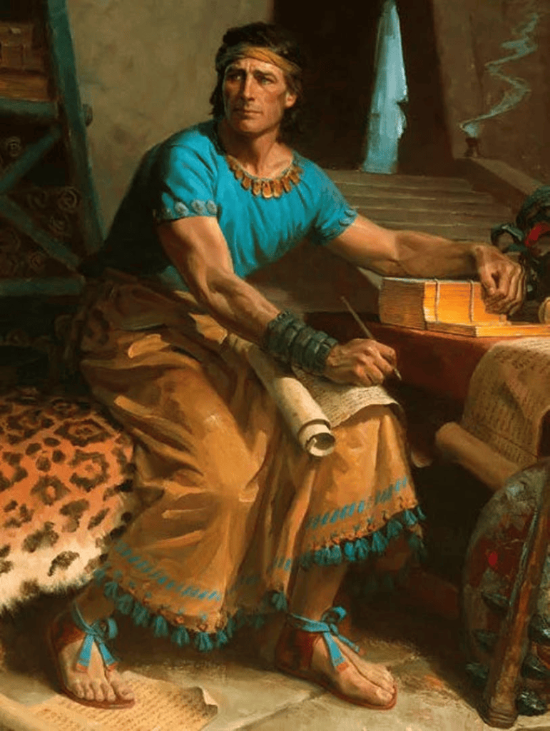 Mormon Abridges the Plates by Tom Lovell