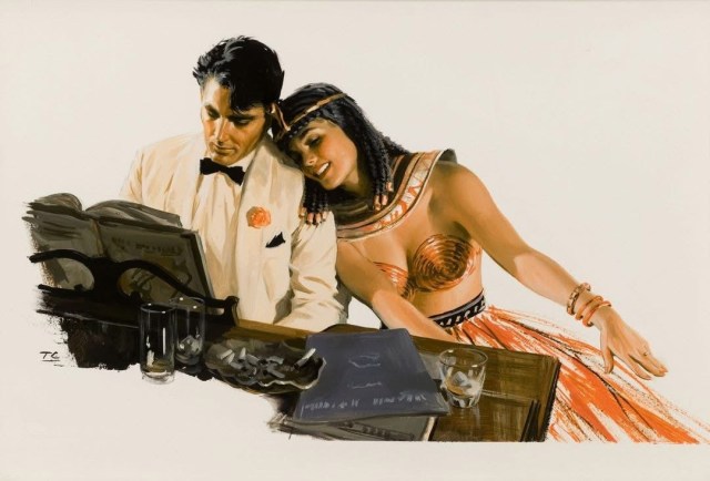 exotic dancer and pianist by Tom Lovell