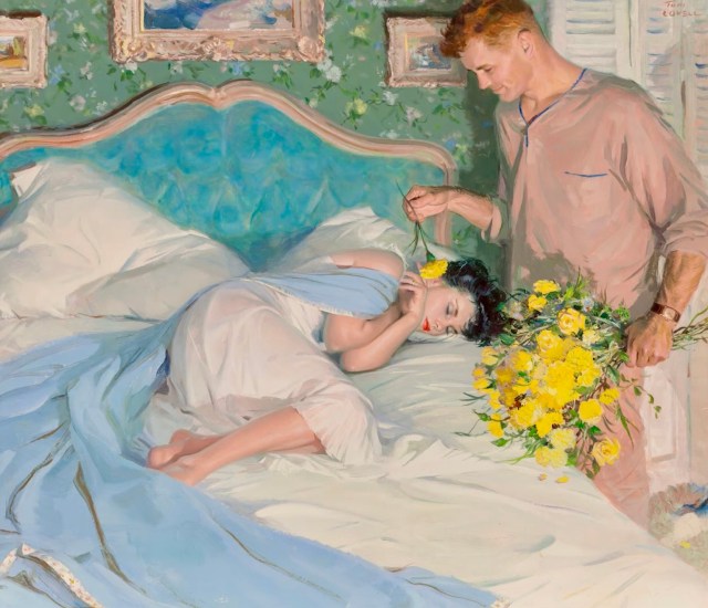 flowers for the lady by Tom Lovell